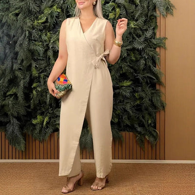 Luxora™ – Effortless V-Neck Jumpsuit for Women