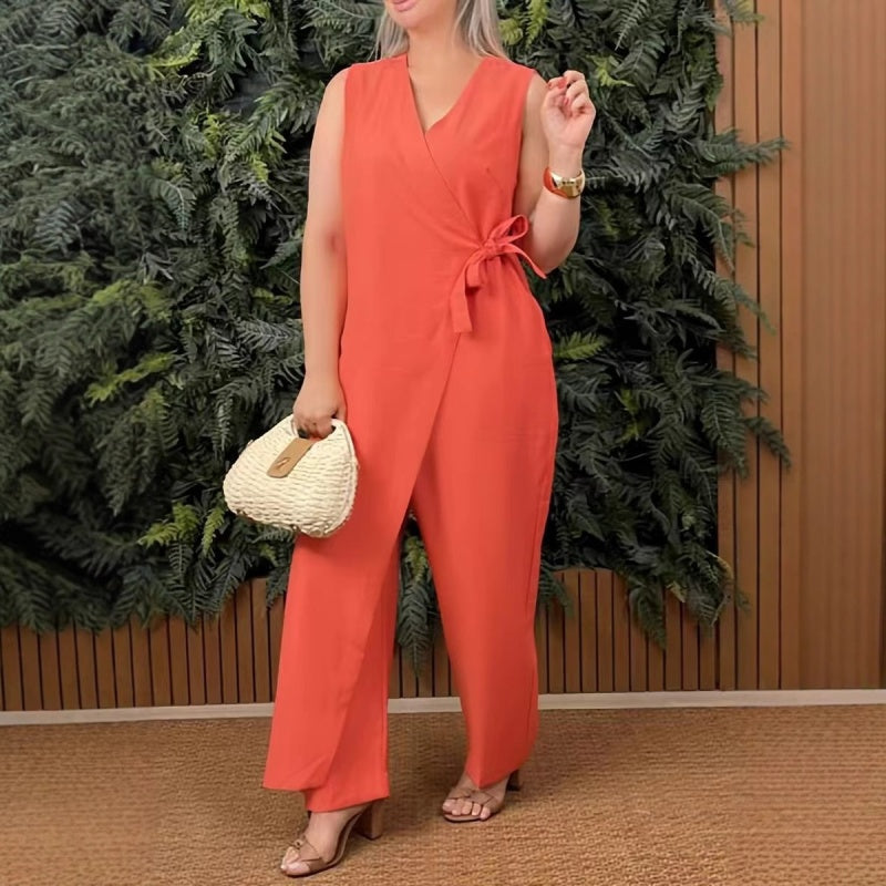 Luxora™ – Effortless V-Neck Jumpsuit for Women