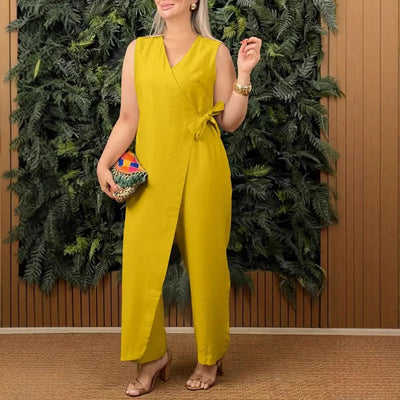 Luxora™ – Effortless V-Neck Jumpsuit for Women